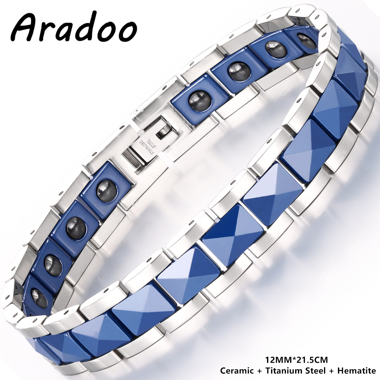 ARADOO Premium Ceramic Titaniu - Ceramic Link Bracelet recension och pris