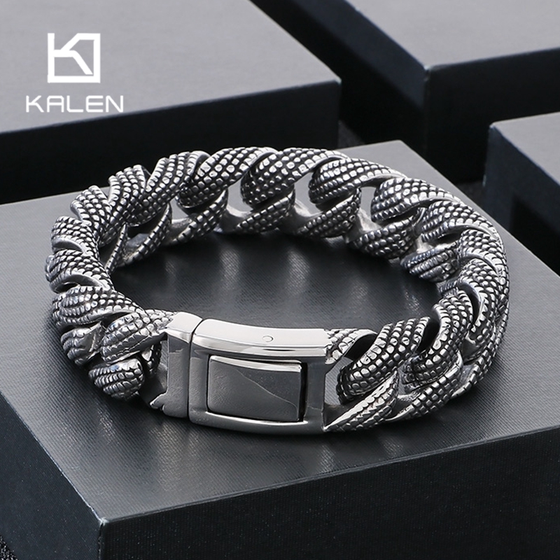 Kalen 19-21cm Long Stainless S - Ceramic Link Bracelet recension och pris
