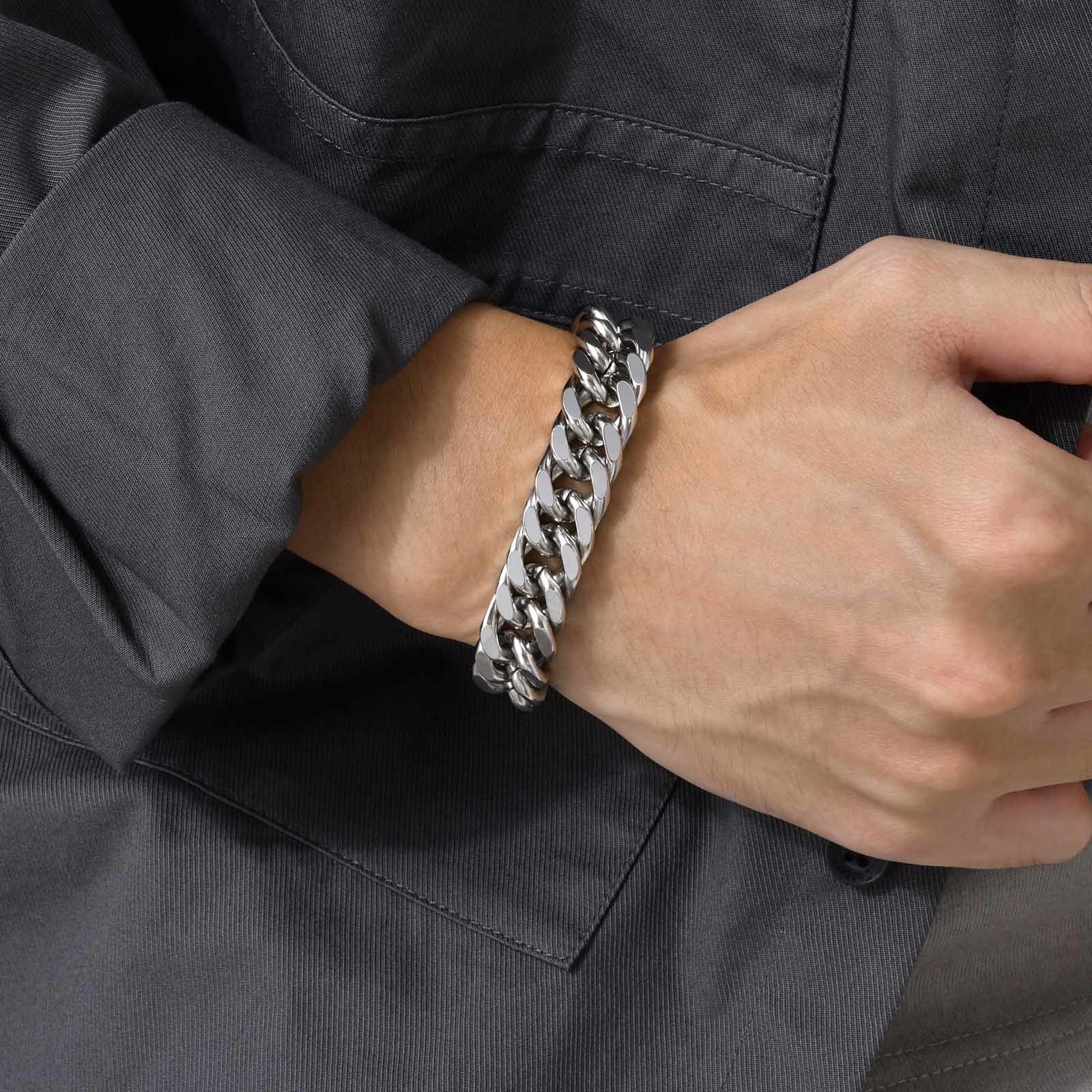 Men's Chunky 8/10/12/15MM Stai - Ceramic Link Bracelet recension och pris