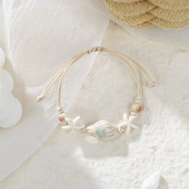 Bohemian Conch Starfish Shells - Ceramic Link Bracelet recension och pris